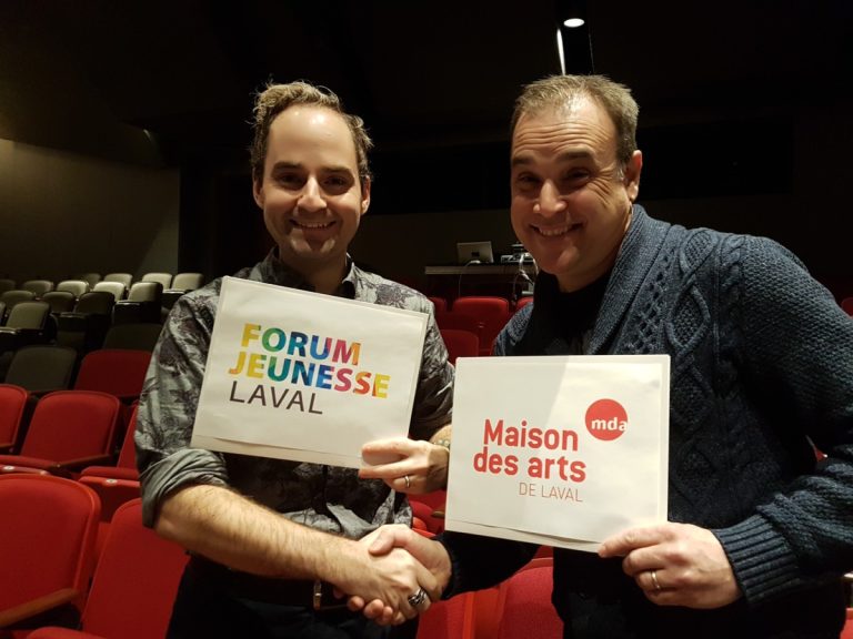 Alexandre Warnet, président du Forum jeunesse Laval, et François Hurtubise, coordonnateur de la MDA.