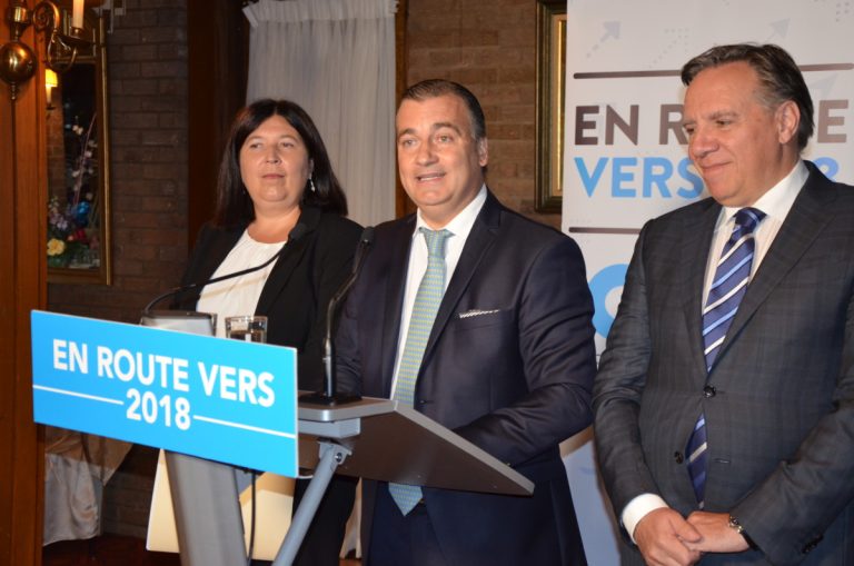 François Legault a présenté deux nouveaux candidats en vue des élections de 2018, Adriana Dudas et Mauro Barone.