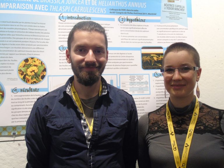 Todor Minchev et Béatrice Capolla, lauréats du deuxième prix du concours des Prix étudiants de l’Association pour la recherche  au collégial.