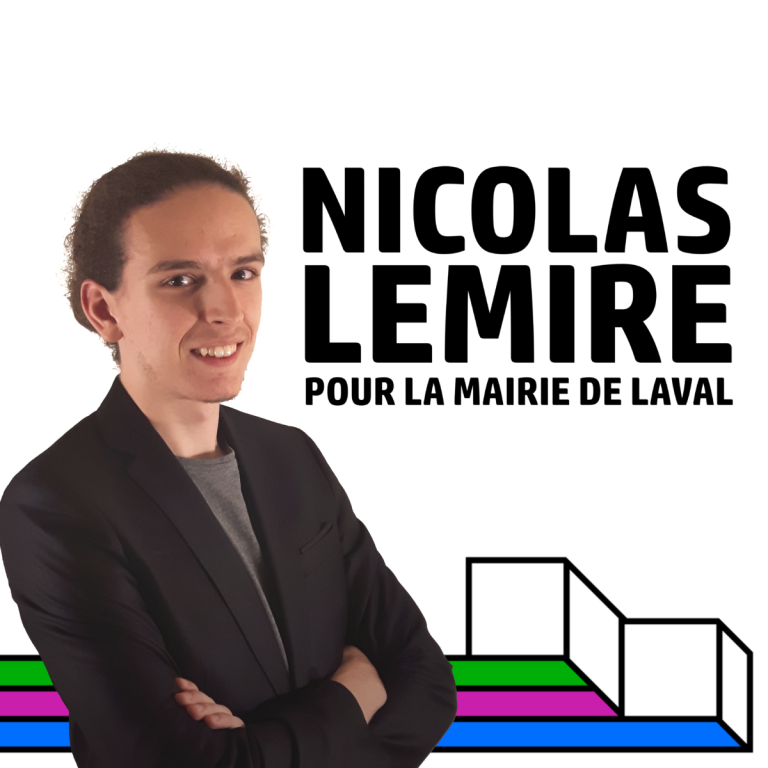 Candidat indépendant à la mairie, Nicolas Lemire, 21 ans.