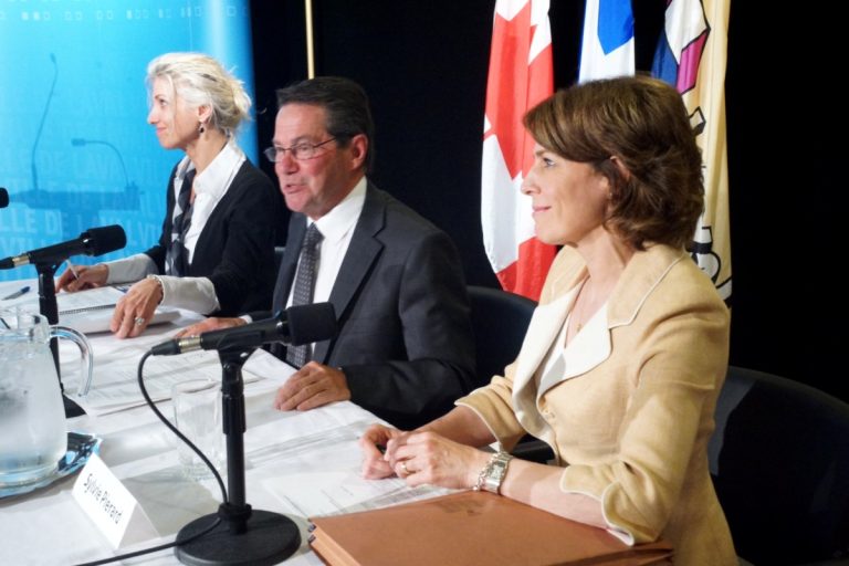 Les trois membres nommés par la Commission municipale du Québec (CMQ), Sandra Bilodeau, Florent Gagné et Sylvie Piérard.