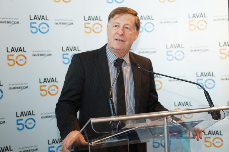 Marc Demers, maire de Laval, a dévoilé les moments forts de l'été entourant les festivités du 50e  de Laval. (Photo TC Media - Mario Beauregard) 