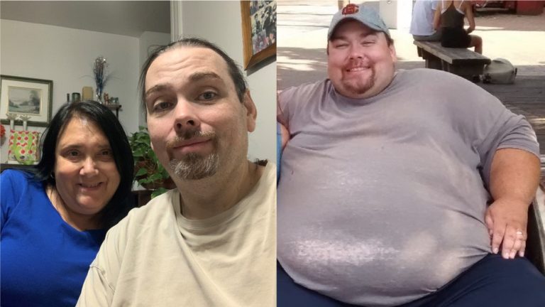 Patrick avant et après sa perte de poids.