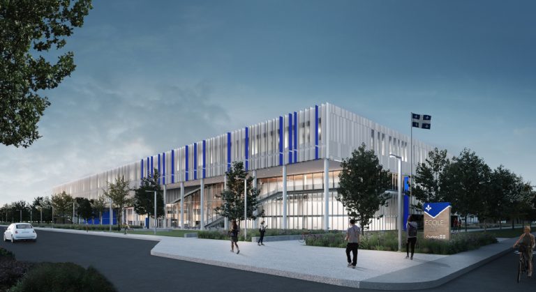 Maquette de la future école secondaire de Pont-Viau/Laval-des-Rapides dont l'ouverture est reportée à l'année scolaire 2023-2024.