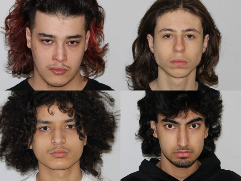 Les quatre suspects d'une tentative de vol de véhicule survenue dans la nuit du 28 avril à Laval.