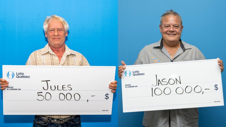 Jules Dormoy et Jason Farinacci qui ont respectivement remporté des lots de 50 000 et 100 000$ grâce au Banco.
