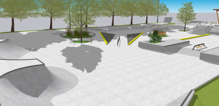 Plan concept du futur planchodrome du parc Notre-Dame à Sainte-Rose