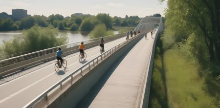 Le projet de passerelle enjambant la rivière des Prairies relierait le quartier du même nom à Montréal à celui de Saint-François à la hauteur de la rue Doucet, à l’est du pont de l’autoroute 25.