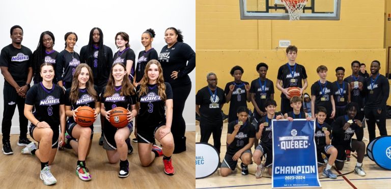 L'équipe féminine U16 AAA et la formation benjamine masculine AAA, toutes deux championnes dans leur catégorie au sein du Circuit de Basketball Québec.