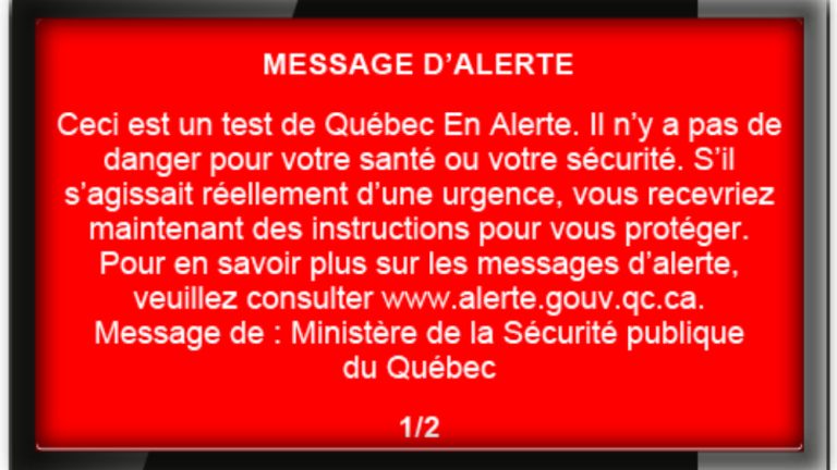 Un test En Alerte est prévu à Laval et partout au Québec ce mercredi 8 mai en après-midi.