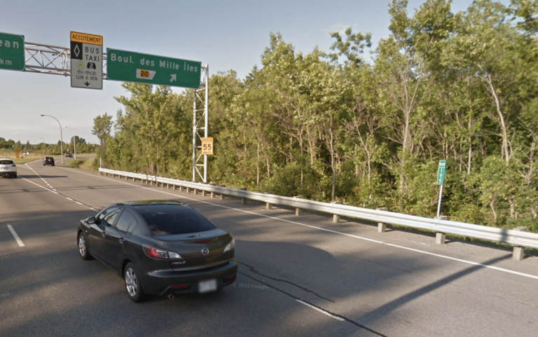 Des travaux d'inspection de structure force la fermeture temporaire de l'autoroute 25 à la circulation, près du boulevard des Mille-Îles, dans l'est de Laval.