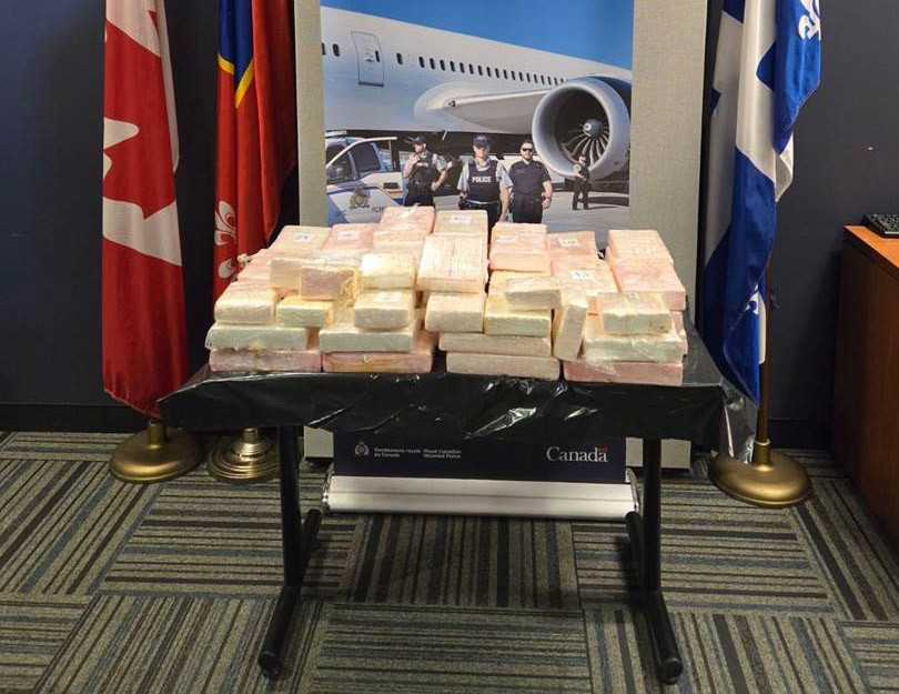 Les policiers de la GRC ont saisi plus de 60 kilos de cocaïne destinée au trafic en sol canadien. 