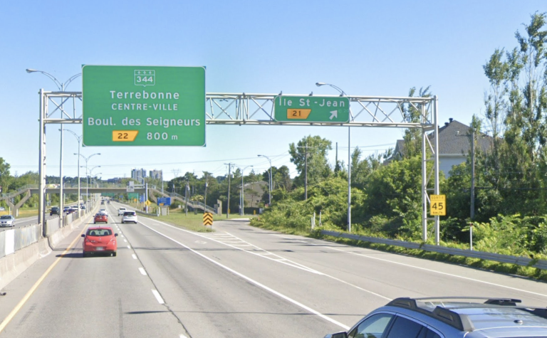 Lieu des travaux qui occasionneront des fermetures sur l'A-25 entre Laval et Terrebonne.