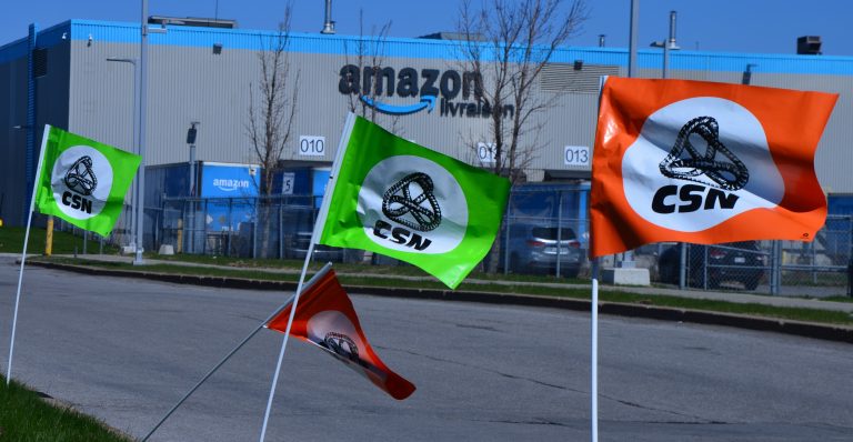 Situé rue Ernest-Cormier, l'entrepôt bordant l’autoroute 25 dans l’est de Laval est le seul entrepôt Amazon syndiqué au Canada.