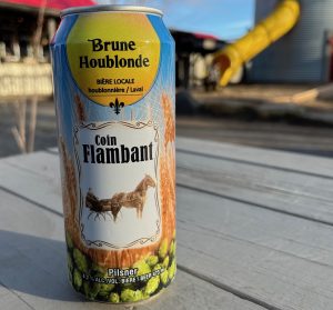 La bière Coin Flambant brassée par le Domaine Brune Houblonde.