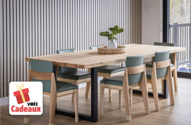À GAGNER : Un certificat-Cadeau de 2000 $ pour une table en bois massif personnalisable chez La Shop Authentique
