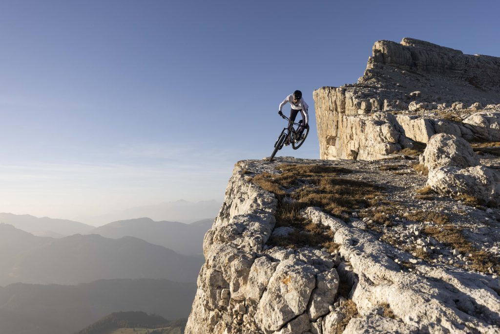 Le freerider Kilian Bron dans les Dolomites, en Italie. (Photo gracieuseté)