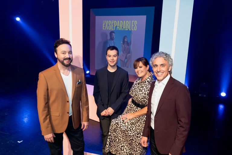 De gauche à droite: Mathieu Gratton, Benjamin Gratton, Patricia Paquin et Ghyslain Dufresne, artistes impliqués dans Les EXséparables. (Photo gracieuseté)