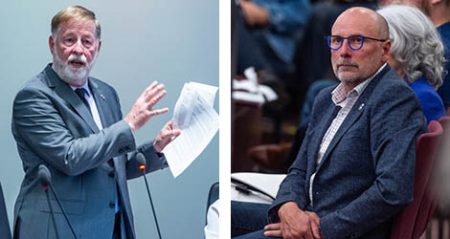 L’histoire remonte à l’élection partielle de novembre 2019. À l’époque, le chef de Parti Laval, Michel Trottier (à droite sur la photo), avait demandé au DGEQ d’ouvrir une enquête sur le Mouvement lavallois – Équipe Marc Demers qu’il accusait d’avoir enfreint la loi, en excédant notamment la limite des dépenses électorales autorisées.