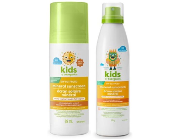 Les crèmes solaires pour enfants visées par le rappel de Santé Canada.