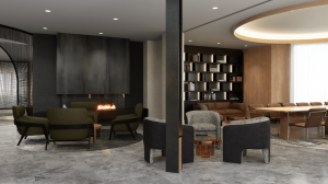 Des espaces sont aménagés pour la détente ou le travail à l'Hôtel OMAGE.(Photo Gracieuseté Groupe Hôtelier Grand Château) 