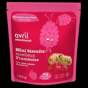 Mini biscuits moelleux à la framboise d’Avril. (Photo gracieuseté Avril)