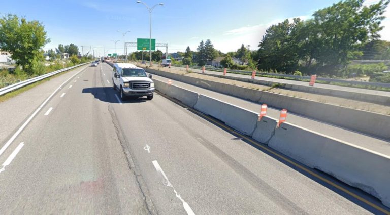Tronçon de l'autoroute 640, entre la route 148 (Arthur-Sauvé) et le boulevard des Promenades. Elle est visée par une fermeture des deux directions en raison de travaux de réparation de structure. (Capture d'écran - Google Maps)