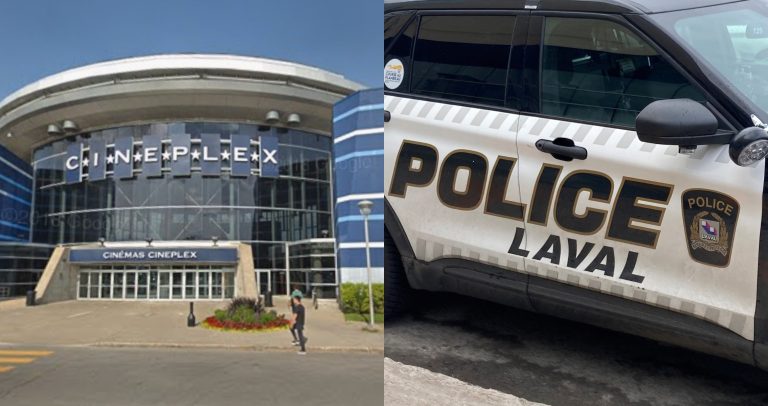 Une agression à l’arme blanche est survenue aux abords du cinéma Colossus de Laval dans la soirée du dimanche 21 septembre. (Photos 2M.Media – Archives/gracieuseté – GoogleMaps)
