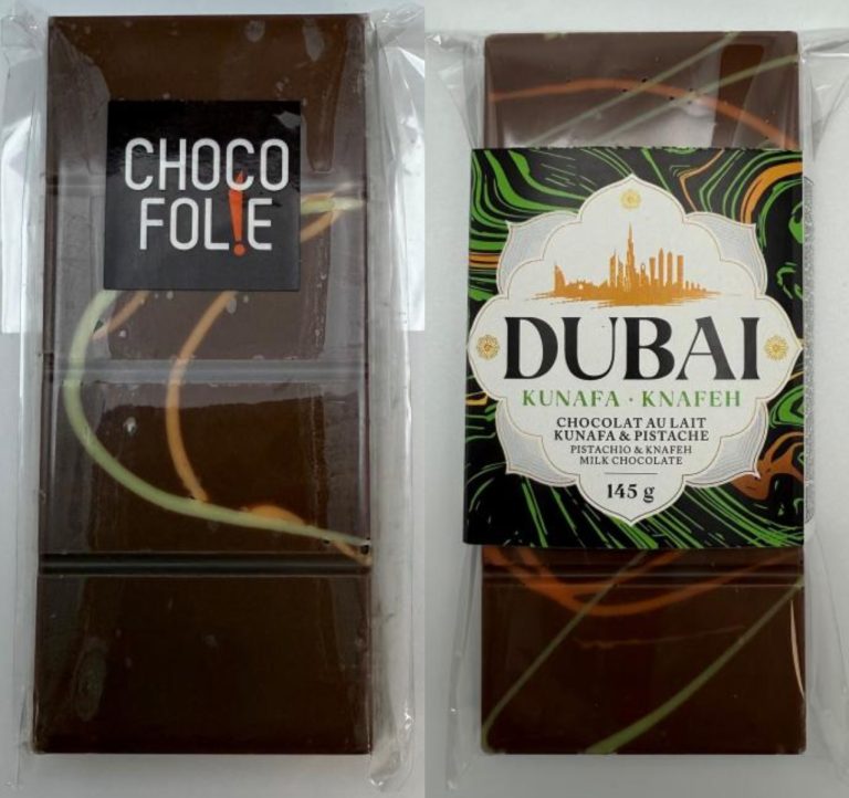 Les barres de chocolat visées par le rappel en raison de risque de contamination à la bactérie Salmonella. (Photos gracieuseté)