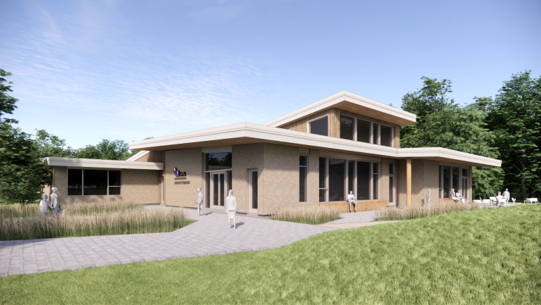 8,15 M$ pour le pavillon au bois de l’Équerre en chantier Le bois de l’Équerre devrait avoir son pavillon d’accueil d’ici l’automne 2026. (Photo gracieuseté - Ville de Laval)