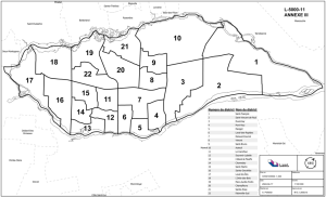 Voici la nouvelle carte électorale municipale de Laval avec ses 22 districts.