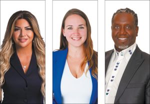 Dans l’ordre habituel, Sandra El-Helou (Mouvement lavallois - Équipe Stéphane Boyer), Michèle Larose (Parti Laval - Équipe Larochelle) et Carl-Henry Volcy (Action Laval) sollicitent la confiance des électeurs de Souvenir-Labelle.