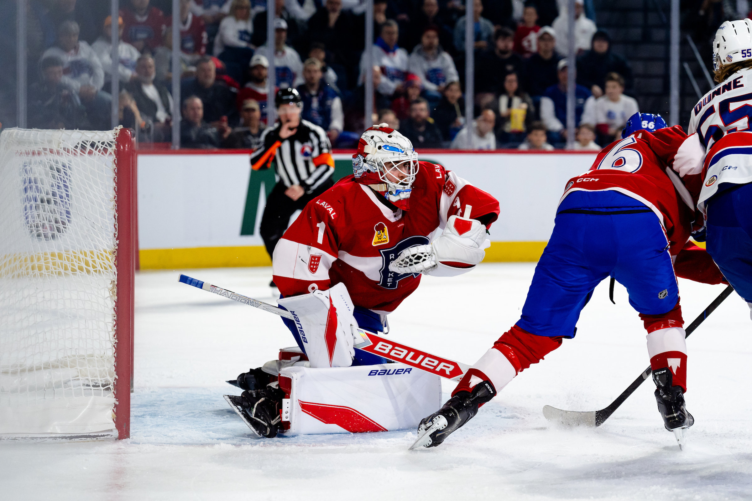 Le gardien de but Jacob Fowler a eu un impact dès son arrivée en fin de saison dernière avec le Rocket de Laval. (Photo by James Hajjar / L’Aréna du Rocket Inc.)