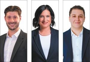 Trois candidats briguent les suffrages dans Pont-Viau. De gauche à droite, il s’agit de Matthew Cammisano (Action Laval), Christine Poirier (Mouvement Lavallois - Équipe Stéphane Boyer) et de Redouane Yahmi (Parti Laval - Équipe Larochelle).
