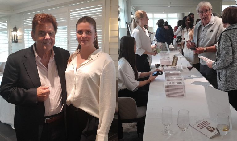 L’auteur lavallois Marc Fisher et sa fille Julia Poissant lors du lancement de son nouveau livre au Club de golf de Laval-sur-le-Lac. (Photos 2M.Media – Bélizaire Raphaël)