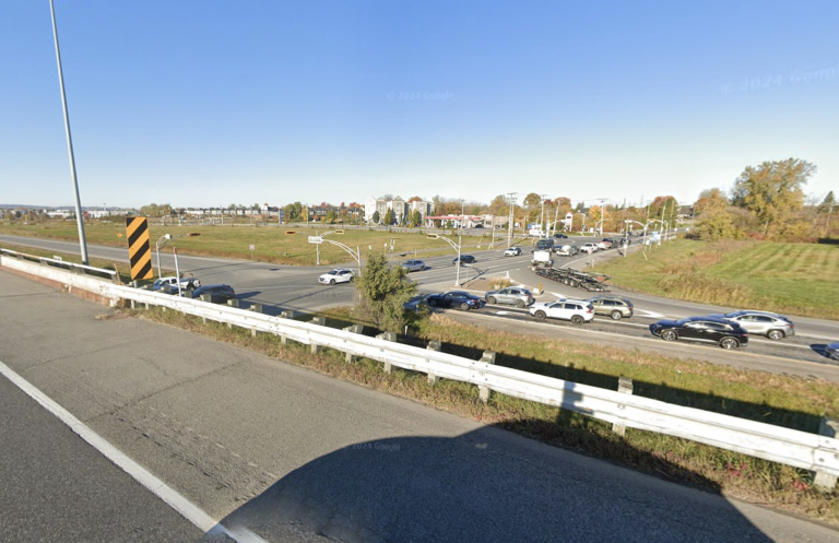 L'échangeur de l'autoroute 640 et de la 25e Avenue à Saint-Eustache. (Capture d'écran)