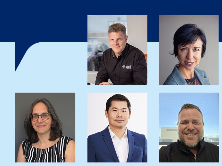 À partir du haut et vers la gauche, on retrouve Philippe Lazzaroni, Martine Busque, Jeanne-Evelyne Turgeon, Bonnet Huor et Stéphane Durocher. (Photo gracieuseté)