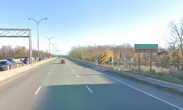 Diverses fermetures à venir sur l’autoroute 15 Le pont Gédéon-Ouimet qui relie l'autoroute 15 entre Laval et Boisbriand. (Capture d'écran - Google Maps)