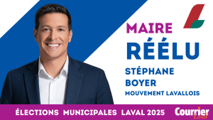 Stéphane Boyer a été réélu à titre de maire de Laval à l'occasion des élections municipales 2025. (Montage 2M.Media)