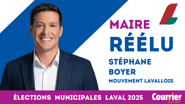 Stéphane Boyer a été réélu à titre de maire de Laval à l'occasion des élections municipales 2025. (Montage 2M.Media)