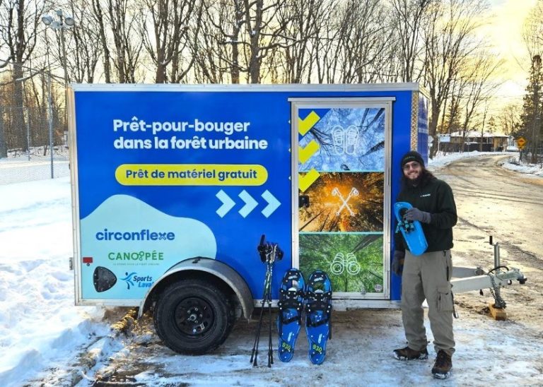 L'unité mobile de l'initiative Prêt-pour-bouger de Circonflexe qui sera présente dans les différents bois de Laval tout au long de l'hiver. (Photo gracieuseté - CANOPÉE)