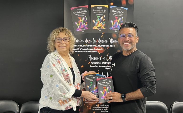 Louise Lafortune, une Lavalloise de 74 ans, prend des cours au studio de danse latine Fuego Latino, dans Fabreville. Avec le professeur et directeur du studio, Steve Alvarez, Louise participe à des compétitions de danse depuis maintenant deux ans. (Photo 2M.Media – Lucie Parmentier)