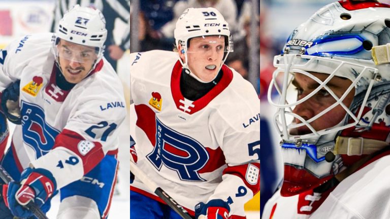 Laurent Dauphin, Adam Engström et Jacob Fowler ont tous été sélectionnés pour participer à la Classique des étoiles de la LAH. (Photos gracieuseté - Rocket de Laval)