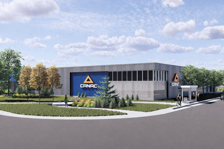 Esquisse de la future succursale Canac en front du boulevard Curé-Labelle, angle Saint-Elzéar. (Photo gracieuseté)