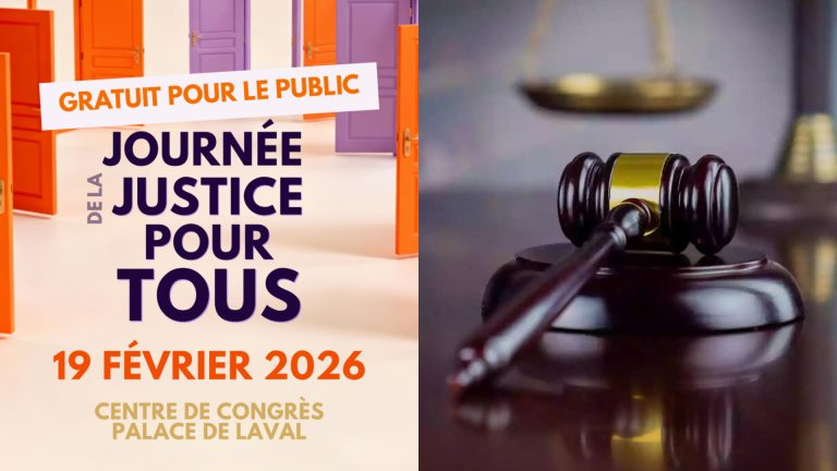 Une première Journée de la justice pour tous à Laval Affiche de la première Journée de la justice pour tous qui aura lieu, le 19 février, au Centre de congrès Palace de Laval. (Photo gracieuseté)