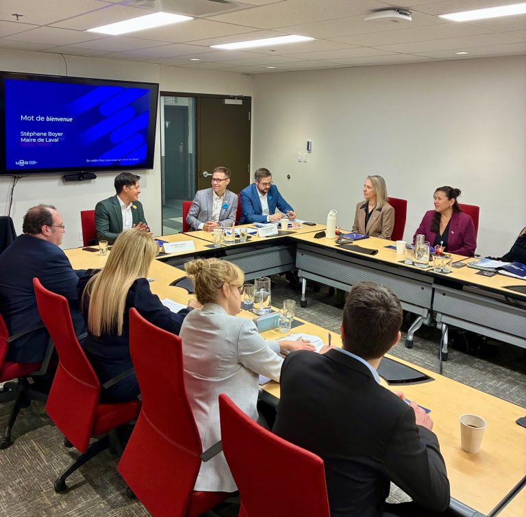Le président de l’UMQ (Union des municipalités du Québec) Guillaume Tremblay fait le tour du Québec et s’est arrêté à Laval le mardi 3 mars. (Photo gracieuseté - UMQ)