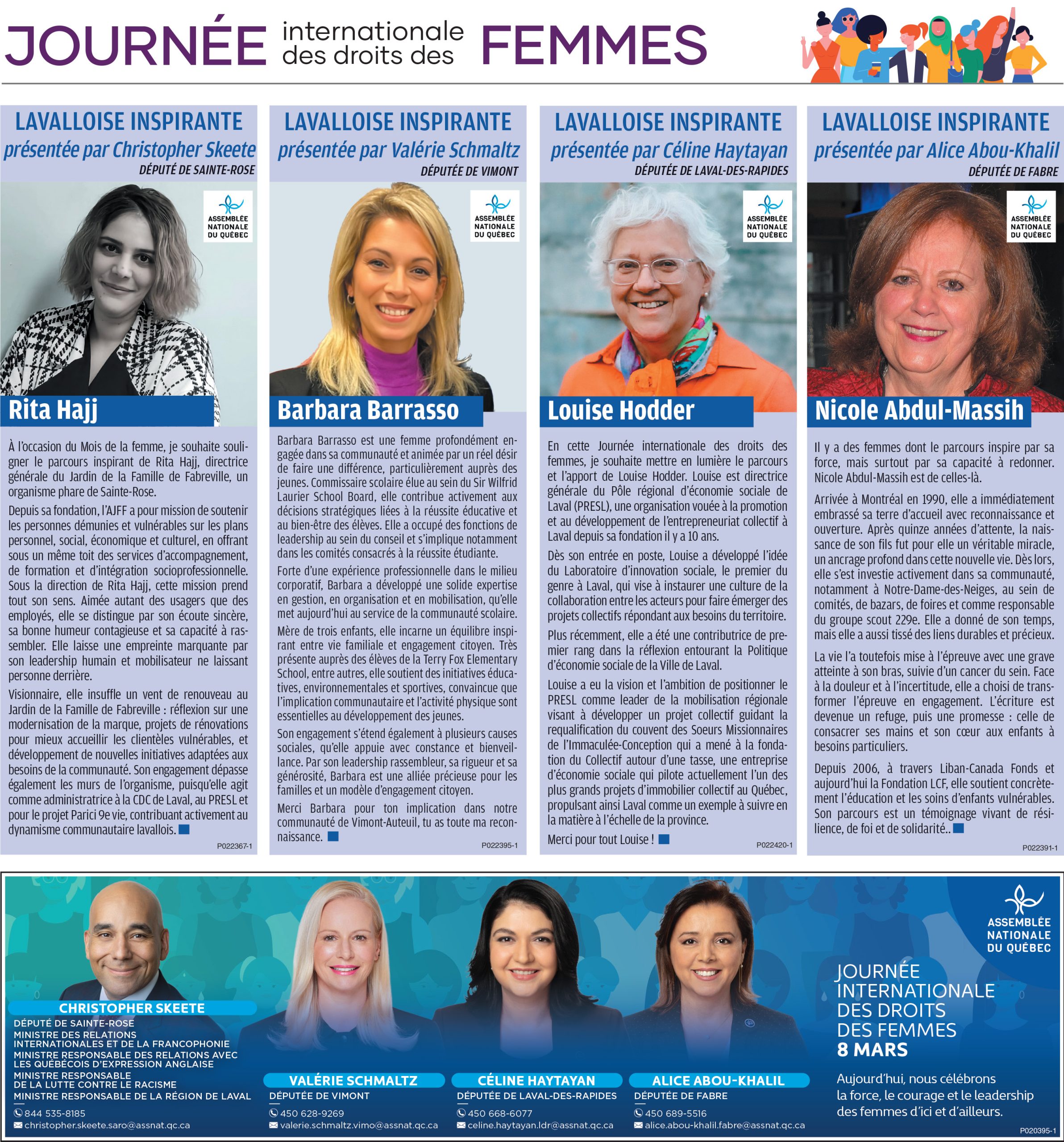 Journée internationale du droits des femmes - Lavalloises Inspirantes
