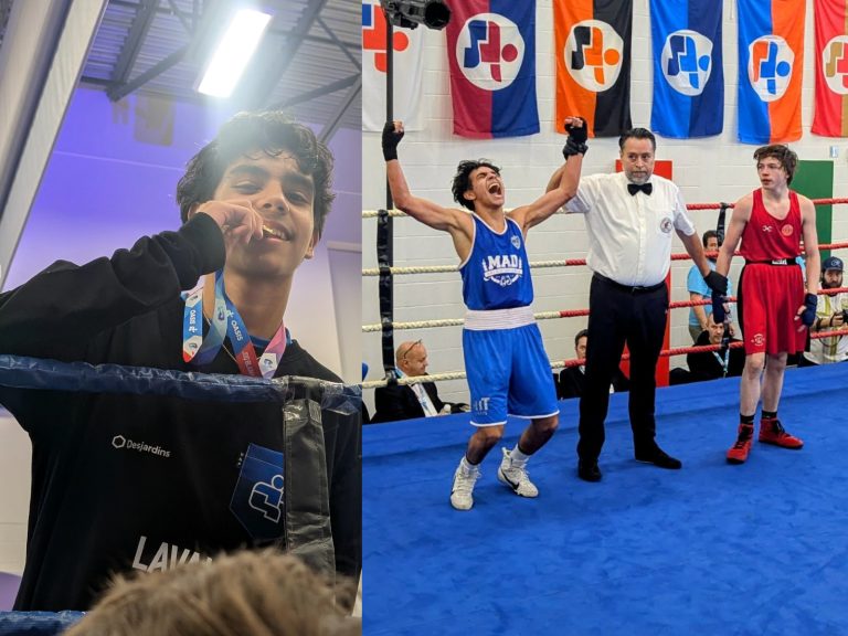 Christopher Martinez à la suite de sa victoire en finale aux Jeux du Québec. (Photo gracieuseté)