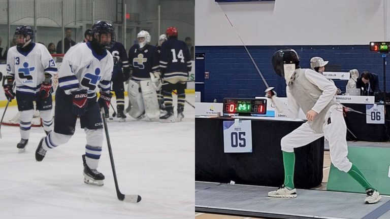 Laval a obtenu de bons résultats en hockey masculin et en escrime, le 4 mars, au Jeux du Québec. (Photos gracieuseté)