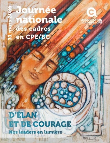 On peut voir l'oeuvre réalisée par la Lavalloise sur l'affiche de la Journée nationale des cadres en CPE/BC. (Photo gracieuseté)